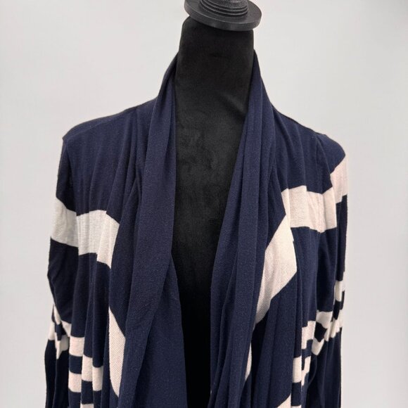 Lane Bryant Duster Cardigan Sweater Womens 18 Striped Open Navy Nautical‎ Beach - Picture 5 of 6